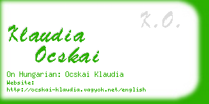 klaudia ocskai business card